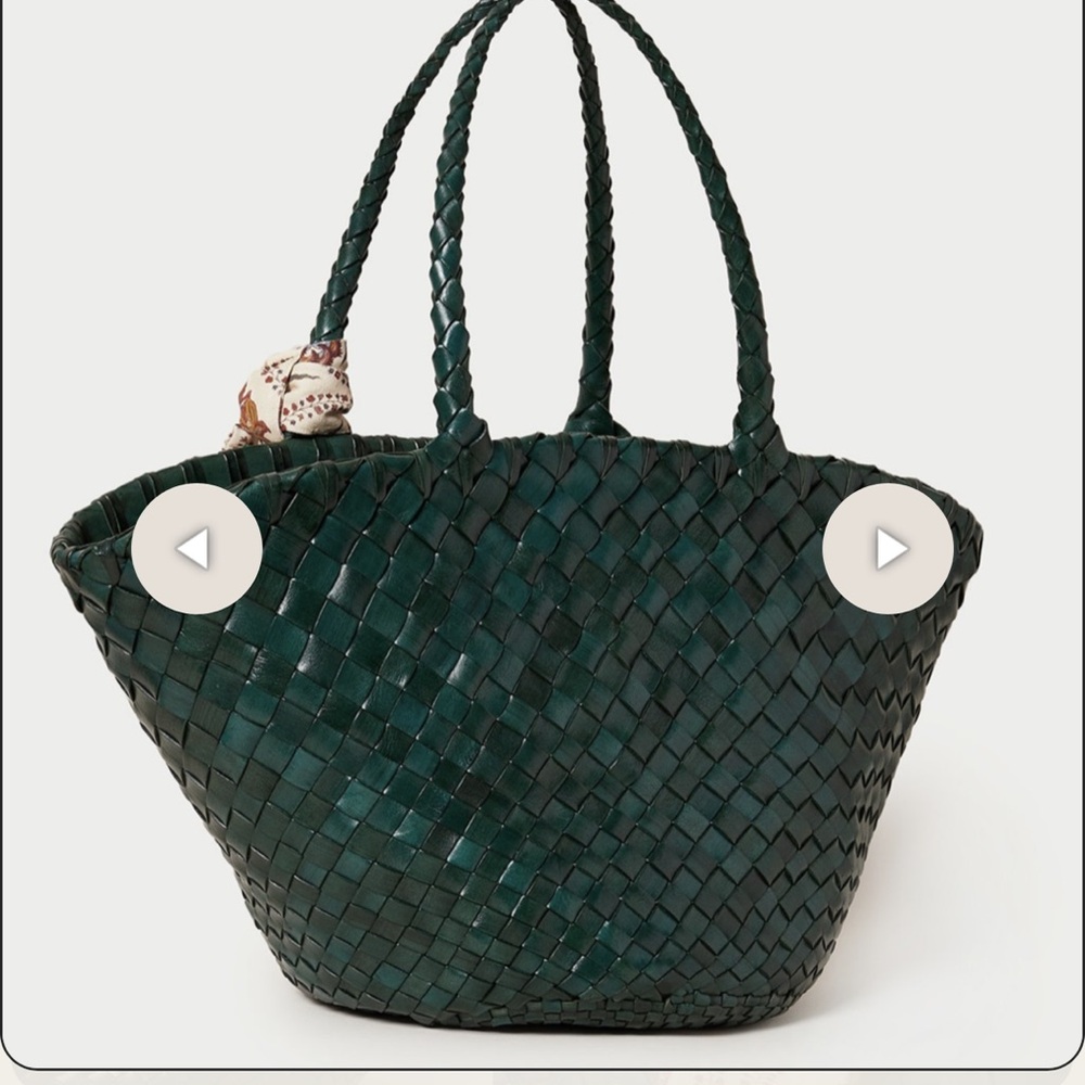 Loeffler Randall Kai Woven Leather Tote in Forest